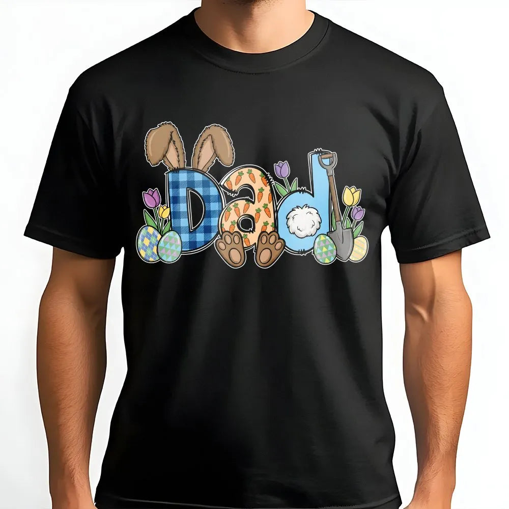 Easter Dad T-Shirt | Funny Bunny Ears Graphic | 100% Cotton Premium Tee | Cute Holiday Gift For Dads