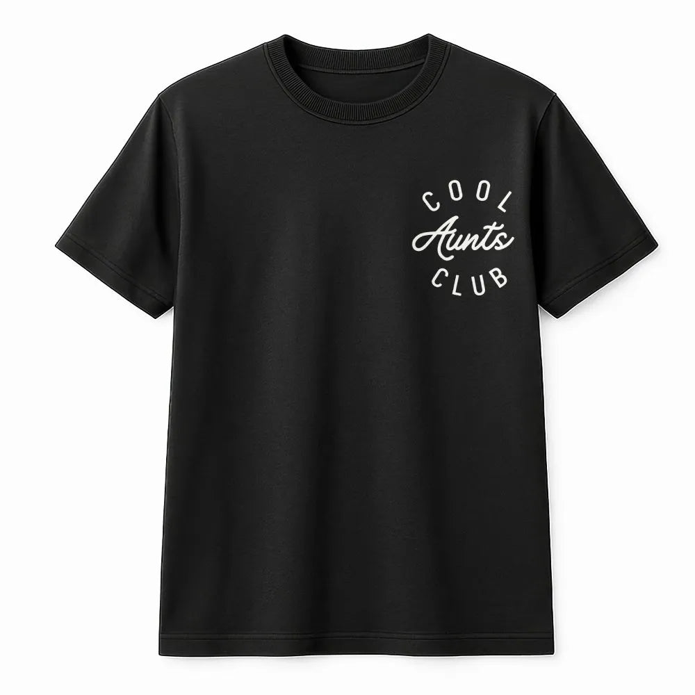 Cool Aunt Club T-Shirt | Minimalist Script Graphic Print | 100% Cotton Premium Tee | Unique Gift For Auntie
