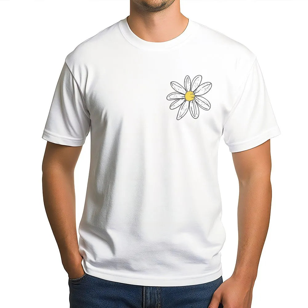 Daisy T-Shirt | Minimalist Flower Graphic | 100% Cotton Premium Tee | Retro Botanical Casual Gift for Her