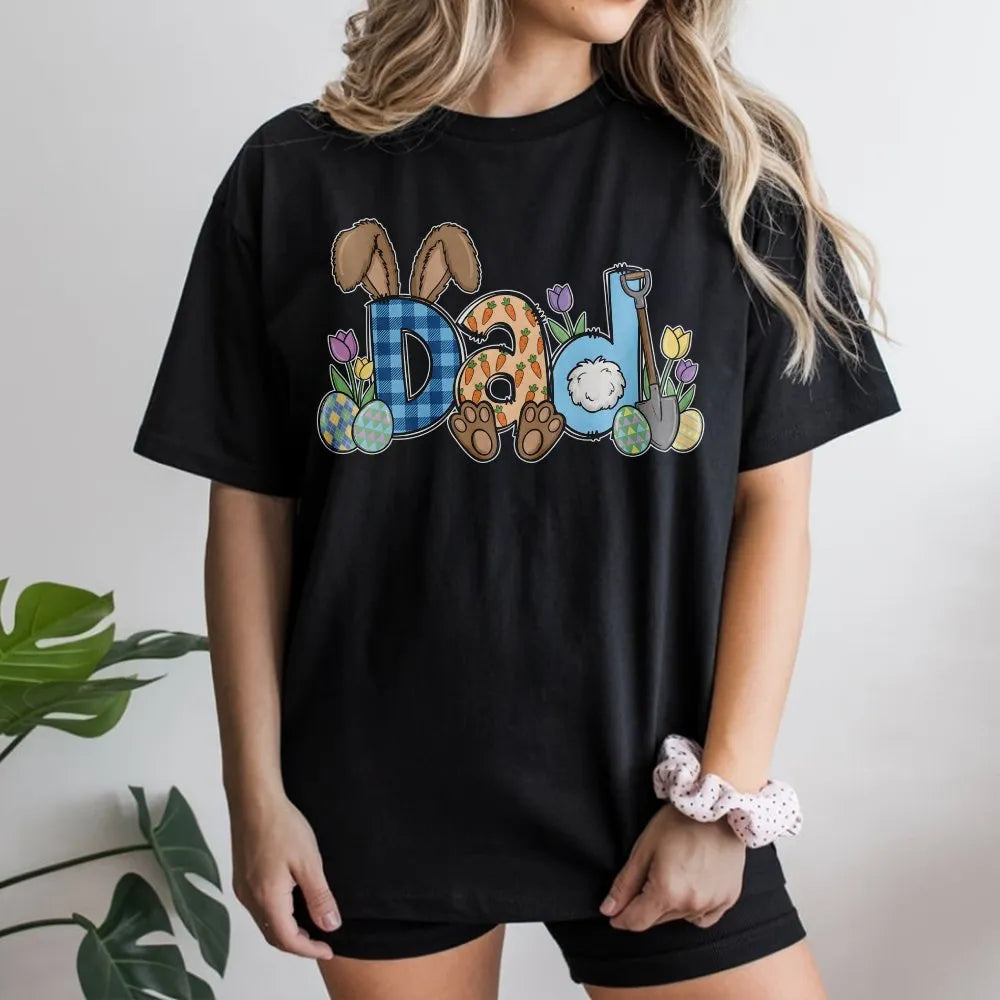 Easter Dad T-Shirt | Funny Bunny Ears Graphic | 100% Cotton Premium Tee | Cute Holiday Gift For Dads