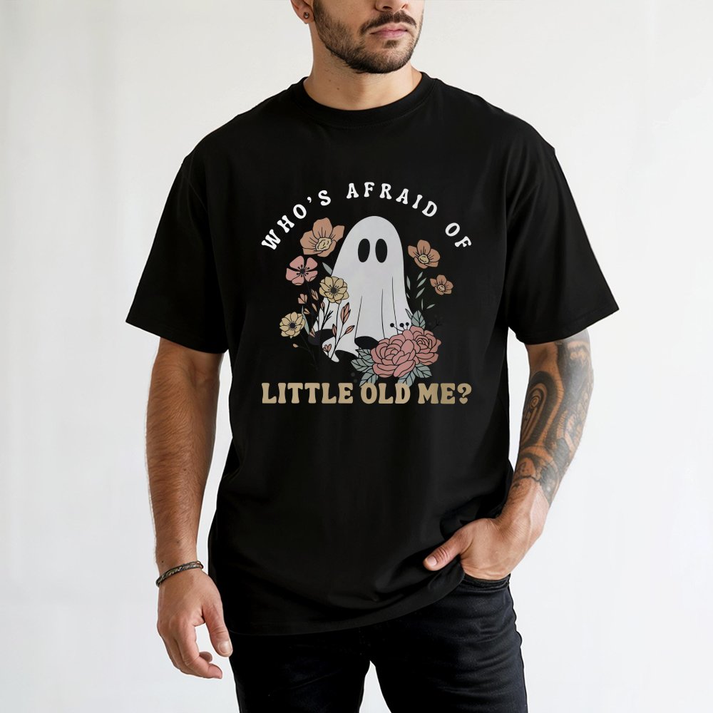 Ghost T-Shirt | Floral Spooky Aesthetic Graphic | Premium 100% Cotton | Halloween Birthday Gift For Her