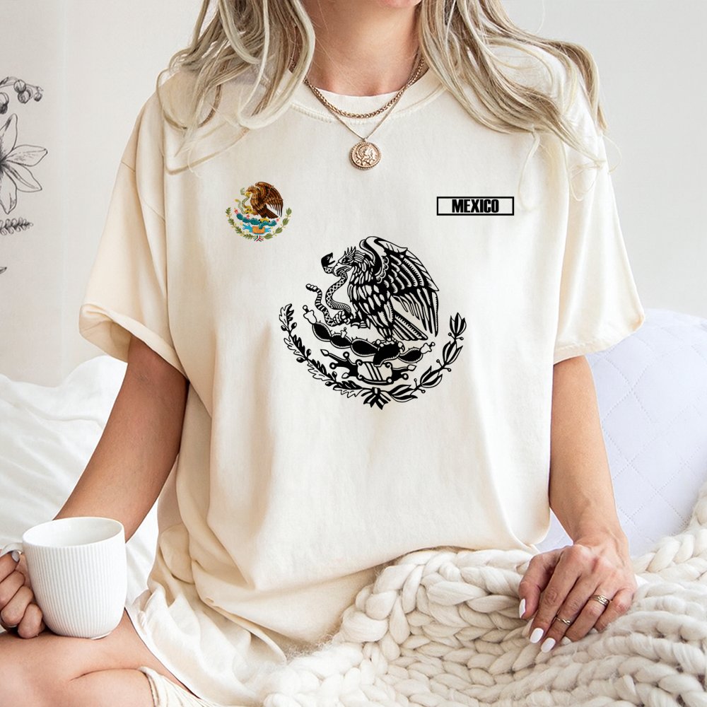 Mexico Eagle T-Shirt | Aztec Heritage Graphic | Premium 100% Cotton | Cultural Pride Gift for Men and Women