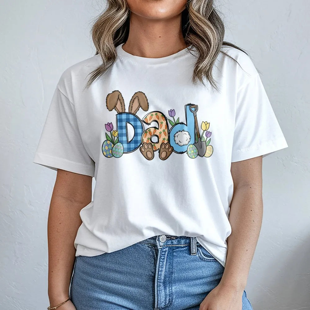 Easter Dad T-Shirt | Funny Bunny Ears Graphic | 100% Cotton Premium Tee | Cute Holiday Gift For Dads