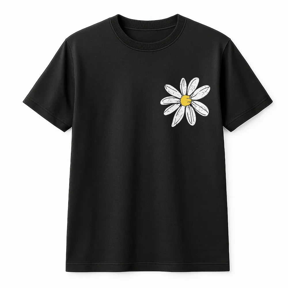 Daisy T-Shirt | Minimalist Flower Graphic | 100% Cotton Premium Tee | Retro Botanical Casual Gift for Her